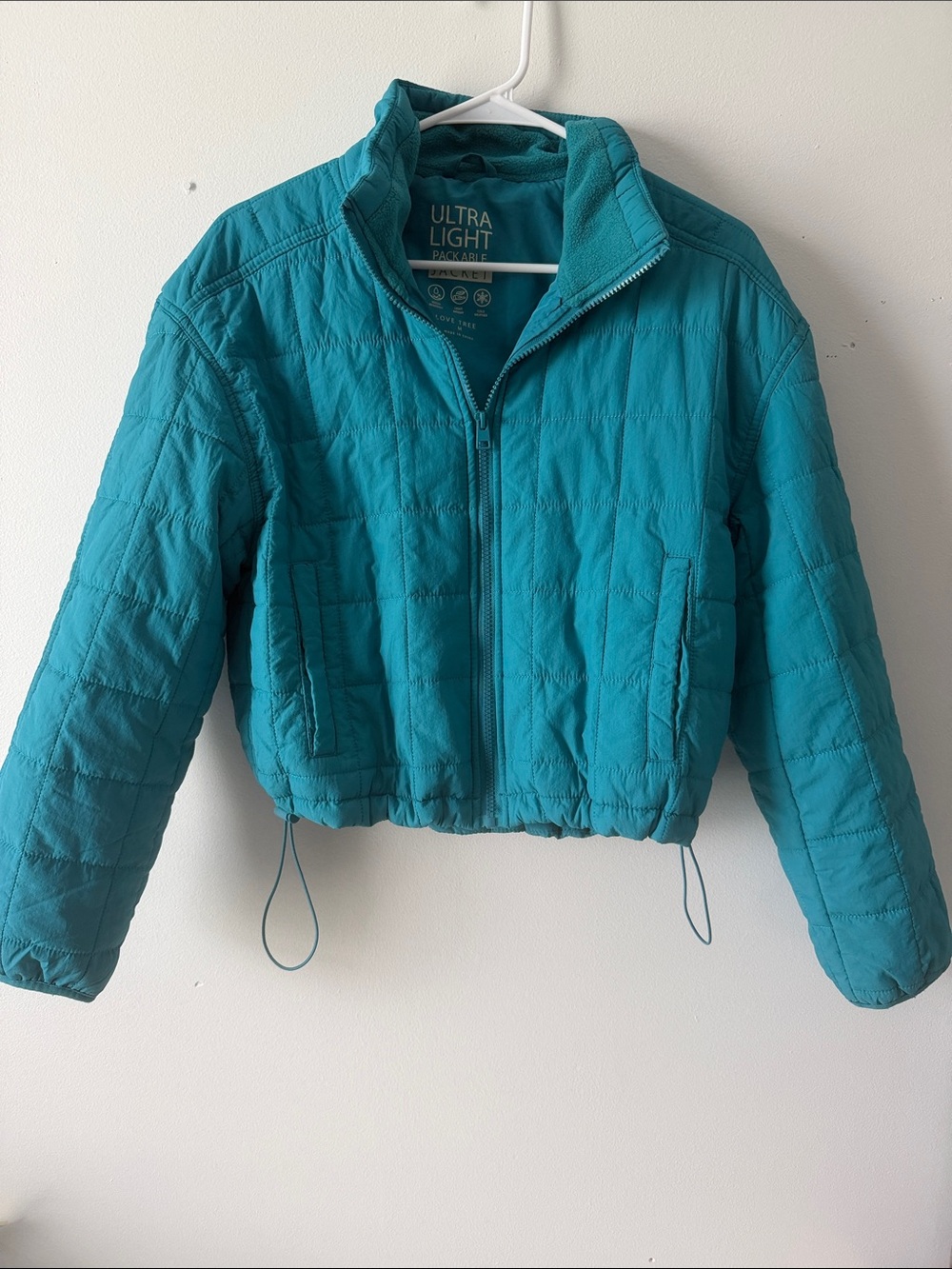 Love Tree Teal Packable Quilted Kids Jacket Size M